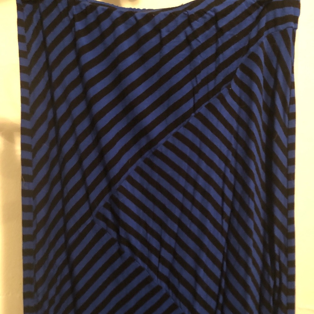 Blue and Black striped maxi